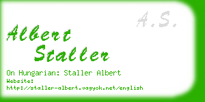 albert staller business card